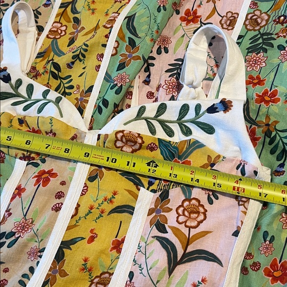 NWOT - Christian Lacroix - Floral Embroidered Strapless Linen Maxi Dress- Size 8 - Picture 9 of 12